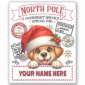 Personalisierter Aufkleber des Weihnachtsmanns mit (Vorderseite)