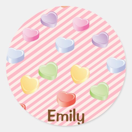 Personalisierter Aufkleber für Candy Heart (Vorderseite)