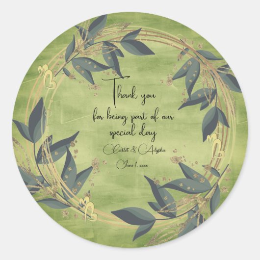 Personalisierter Aufkleber für das Hochzeitsholz (Vorderseite)