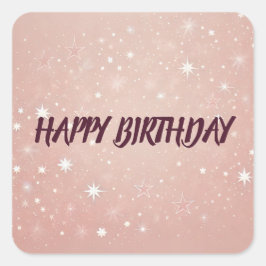 Personalisierter Aufkleber für Pink Happy Geburts
