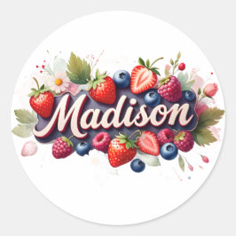 Personalisierter Aufkleber Madison Berry Floral De