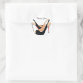 Personalisierter Aufkleber mit schwarzen High Heel (Tasche)