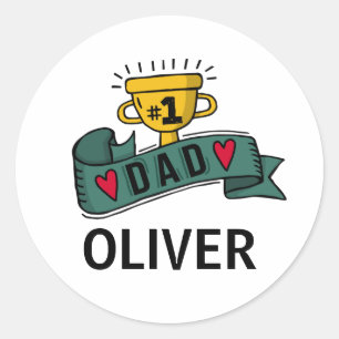 Personalisierter Aufkleber Name-des Vatertags- 