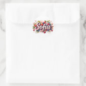 Personalisierter Aufkleber "Sofia" Berry Floral De (Tasche)