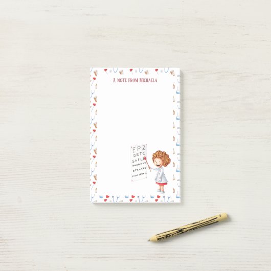 Personalisierter Augenarzt oder Augenschwester Post-it Klebezettel (Auf Schreibtisch)