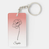 Personalisierter August Birth Blume Schlüsselanhän Schlüsselanhänger (Rückseite)