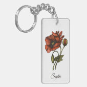 Personalisierter August Birth Blume Schlüsselanhän Schlüsselanhänger (Vorderseite links)