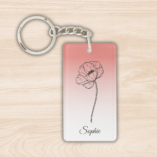 Personalisierter August Birth Blume Schlüsselanhän Schlüsselanhänger