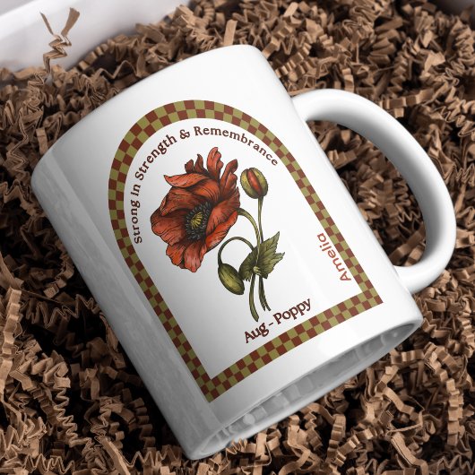 Personalisierter August Geburtsmonat Blume Kaffeetasse