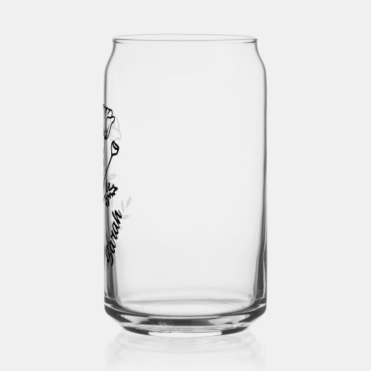 Personalisierter August Geburtsmonat Blume Mohn Dosenglas (Links)