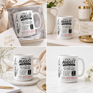Personalisierter August Gladiolen Geburtstagsbeche Kaffeetasse