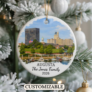 Personalisierter Augusta-Schmuck, Benutzerdefinier Keramik Ornament