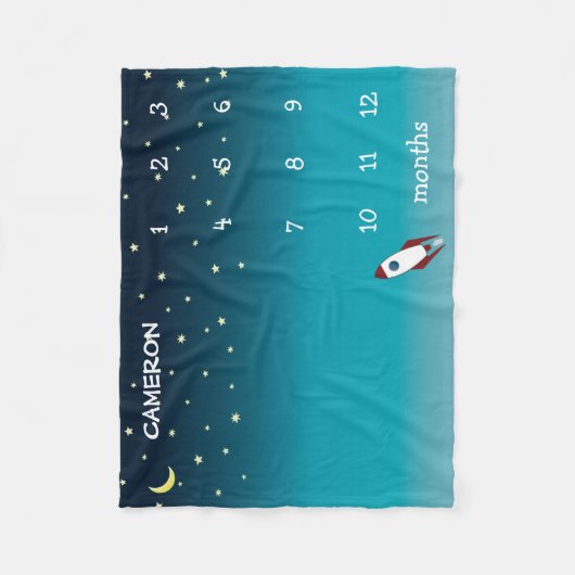 Personalisierter Außenraum Oblanke Milestone Baby Fleecedecke (Vorderseite)