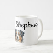 Personalisierter Australian Shepherd-Mug-Wrap – In Kaffeetasse (VorderseiteRechts)