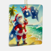 Personalisierter Australier Weihnachten am Strand Keramikornament (Rechts)