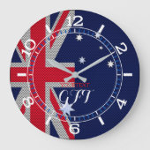 Personalisierter australischer Flaggendesign Carbo Große Wanduhr (Vorderseite)