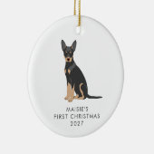 Personalisierter australischer Kelpie Dog Erste We Keramik Ornament (Rechts)