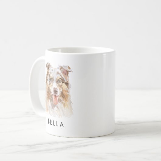 Personalisierter australischer Schäfer Dog Lover G Kaffeetasse (Vorderseite Links)