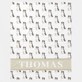 Personalisierter Australischer Schäferhund Fleecedecke