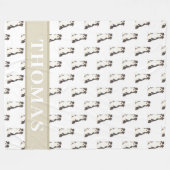 Personalisierter Australischer Schäferhund Fleecedecke (Vorderseite (Horizontal))