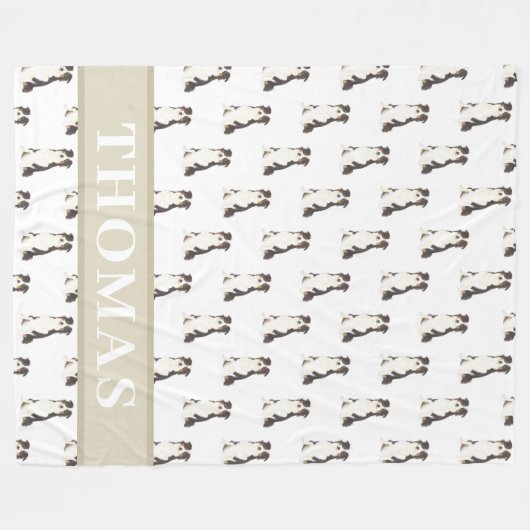 Personalisierter Australischer Schäferhund Fleecedecke (Vorderseite (Horizontal))