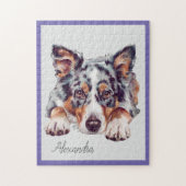 Personalisierter australischer Schäferhund Jigsaw  Puzzle (Vertikal)