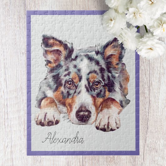 Personalisierter australischer Schäferhund Jigsaw Puzzle