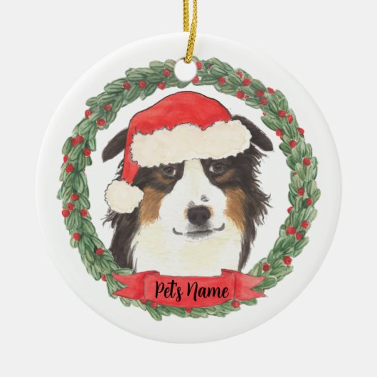 Personalisierter Australischer Schäferhund Keramik Ornament (Vorne)