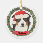 Personalisierter Australischer Schäferhund Keramik Ornament (Hinten)