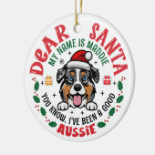 Personalisierter australischer Schäferhund Weihnac Keramik Ornament (Links)