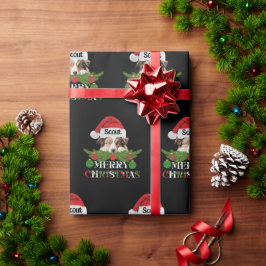 Personalisierter australischer Shepherd Frohe Weih Geschenkpapier