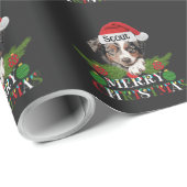 Personalisierter australischer Shepherd Frohe Weih Geschenkpapier (Rolleneckpunkt)