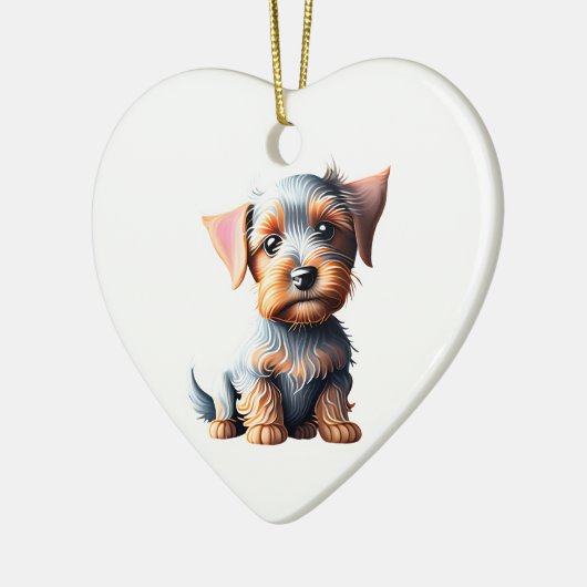 Personalisierter australischer Terrier Welppy Keramik Ornament (Links)