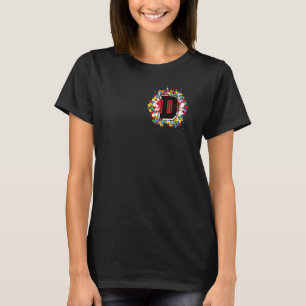 Personalisierter Autismus-Bewusstseins-Initial-Buc T-Shirt