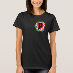 Personalisierter Autismus-Bewusstseins-Initial P B T-Shirt