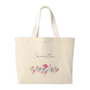 Personalisierter Autismus-Puzzle-Rosen-Einkaufsbeu Jumbo Stoffbeutel