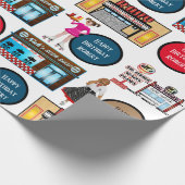 Personalisierter Autohop der 50er Jahre Geschenkpapier (Ecke)