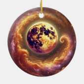 Personalisierter Autumnal Galaxy Harvest Moon Keramik Ornament (Hinten)