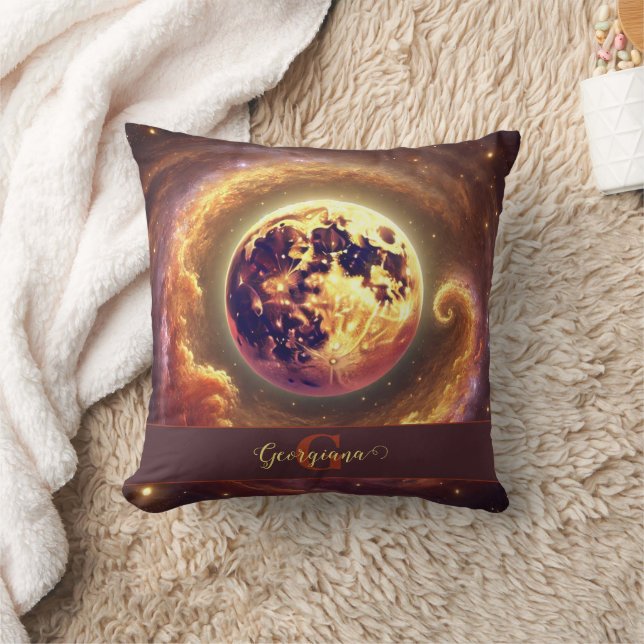 Personalisierter Autumnal Galaxy Harvest Moon Kissen (Decke)