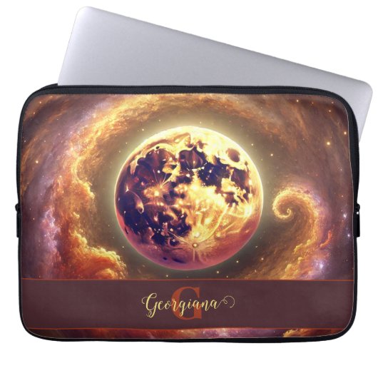 Personalisierter Autumnal Galaxy Harvest Moon Laptopschutzhülle (Vorderseite)