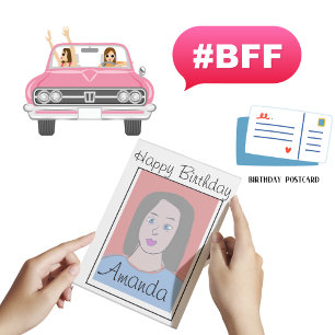 Personalisierter Avatar zum Geburtstag der besten  Postkarte