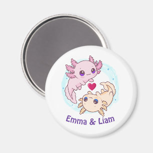 Personalisierter Axolotl-Paar-Valentinstag-Magnet Magnet