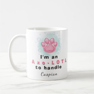 Personalisierter Axolotl-Pfotenabdruck & Zitat Kaf Kaffeetasse