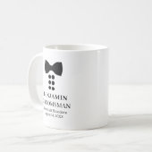 Personalisierter B&W Wedding Trauzeuge Kaffeetasse (Vorderseite Links)