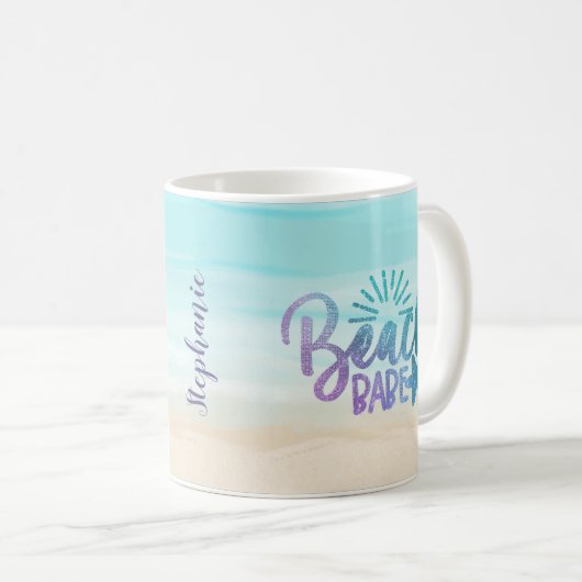 Personalisierter Babe-Glitzer Kaffeetasse (VorderseiteRechts)