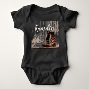 Personalisierter Baby Body Anzug stickt rustikal L Baby Strampler