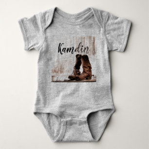 Personalisierter Baby Body Anzug stickt rustikales Baby Strampler
