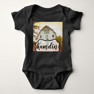 Personalisierter Baby Body Anzug Sunset Stall Coun Baby Strampler