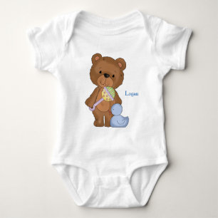 Personalisierter Baby-Bodysuit-Baby-Jungeteddy-Bär Baby Strampler