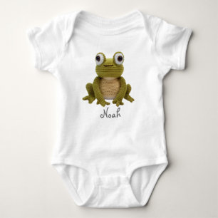 Personalisierter Baby Bodysuit Crochet Frog Baby Strampler